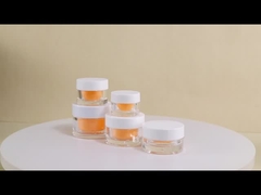 Orange 15g Botol Kosmetik Kemasan Kontainer Krim Rambut Dengan Tutup Putih