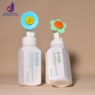 Hot Sale Cute Empty Plastic Packaging Foaming Pump Bottle 260ml PET Face Wash Mousse Hand Soap Dispenser Bottle Foam