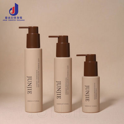 Botol Pompa Serum Wajah dan Minyak Tubuh Perawatan Kulit Mewah Kosong Kustom Bulat Matte 60ml 100ml 120ml dengan Kemasan